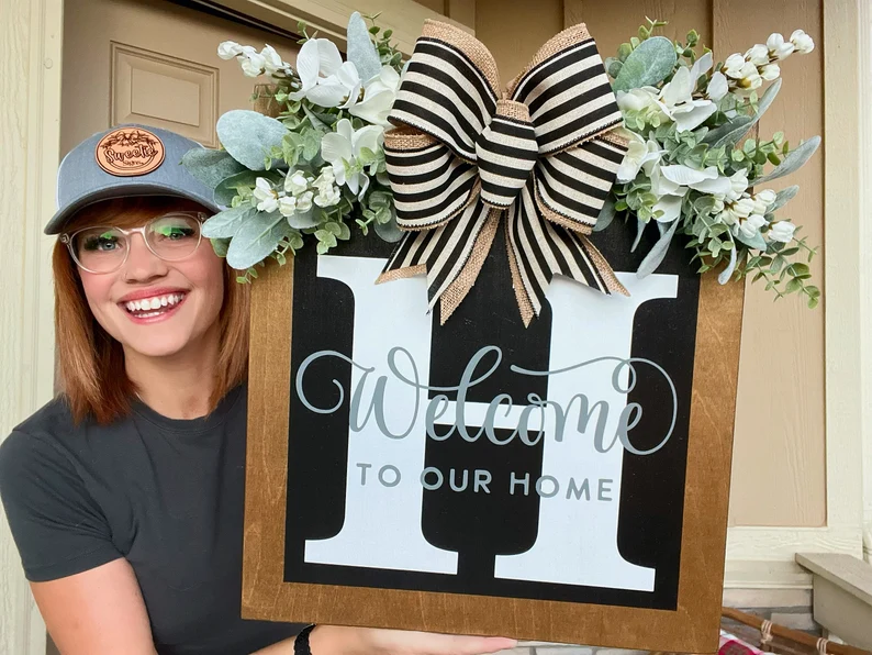 2023 NEW - Last Name Year Round Front Door Wreath